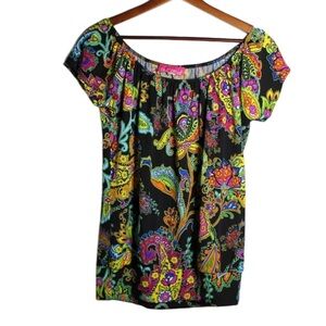 Y2K Colorful Paisley Women's Blouse S